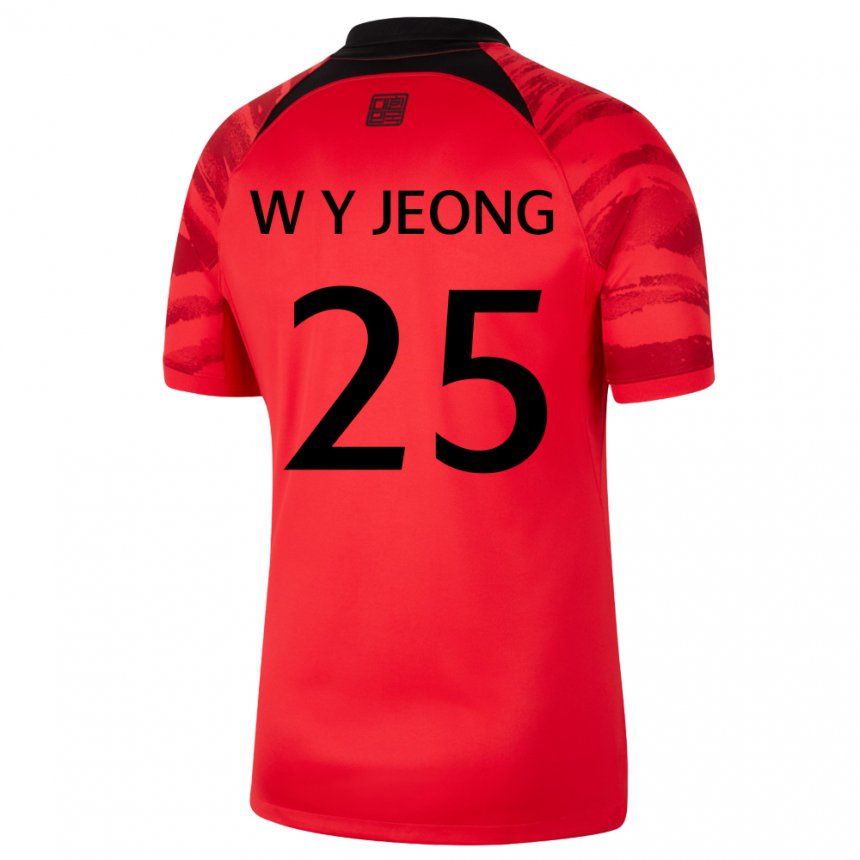 Homem Camisola Sul‑coreana Woo-yeong Jeong #25 Vermelho Preto Principal 22-24 Camisa Brasil