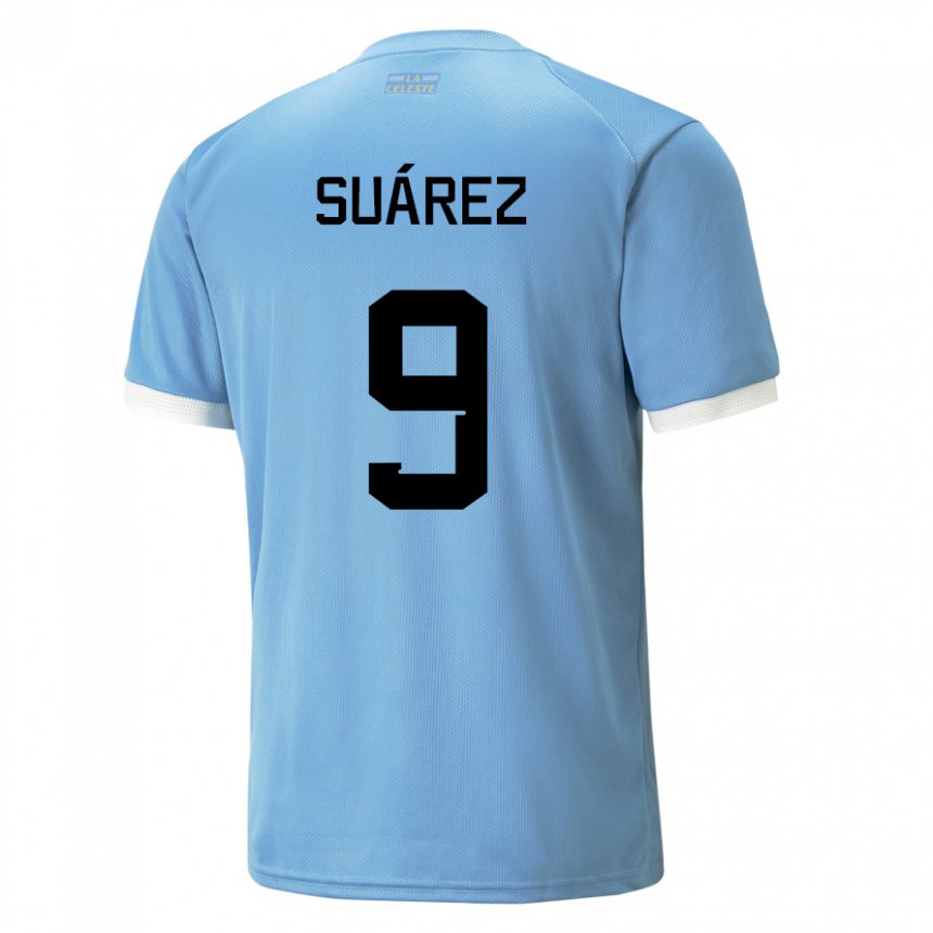 Homem Camisola Uruguaia Luis Suarez #9 Azul Principal 22-24 Camisa Brasil