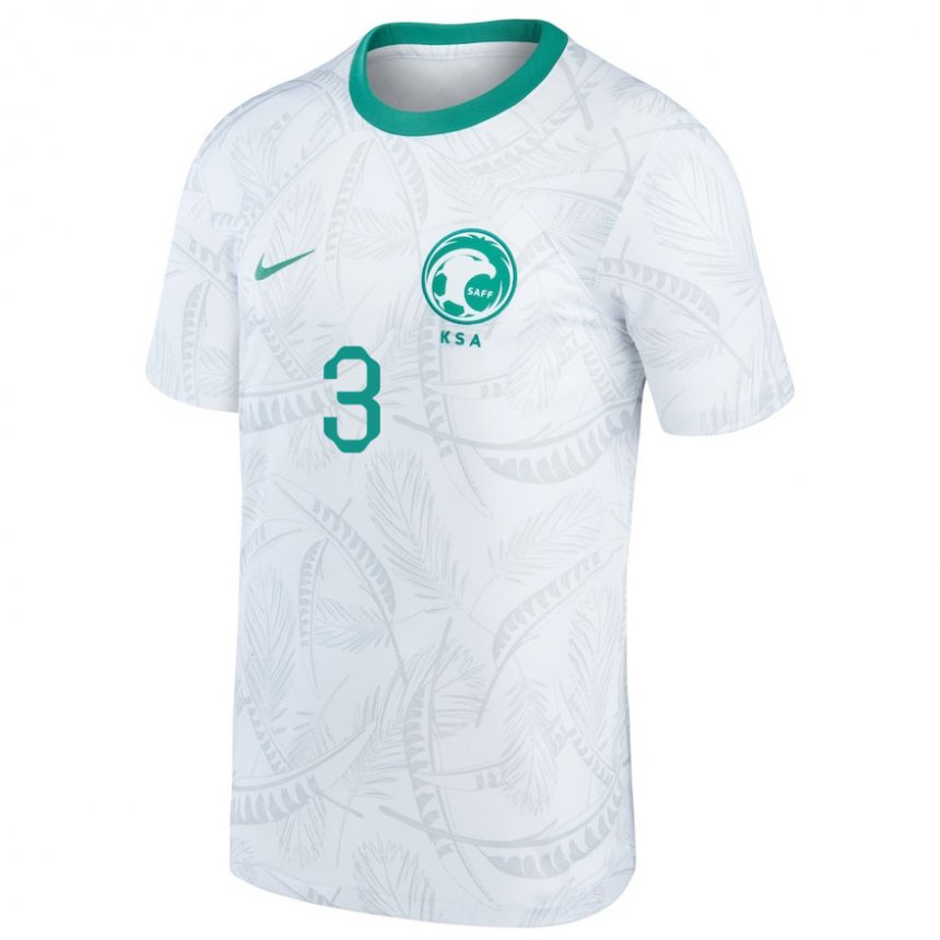Homem Camisola Saudita Abdullah Madu #3 Branco Principal 22-24 Camisa Brasil