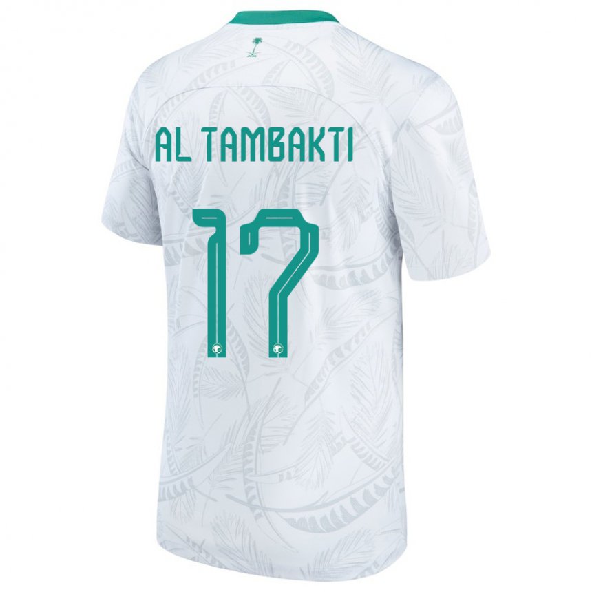 Homem Camisola Saudita Hassan Al Tambakti #17 Branco Principal 22-24 Camisa Brasil