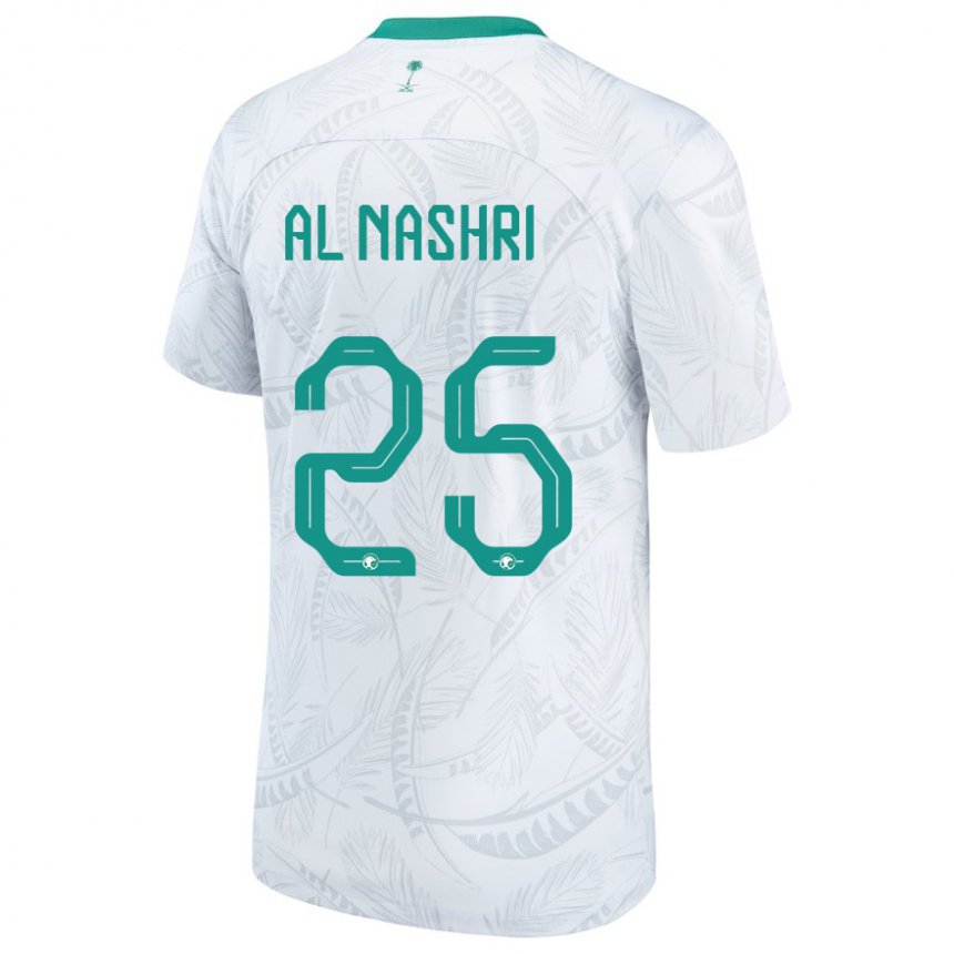 Homem Camisola Saudita Awad Al Nashri #25 Branco Principal 22-24 Camisa Brasil