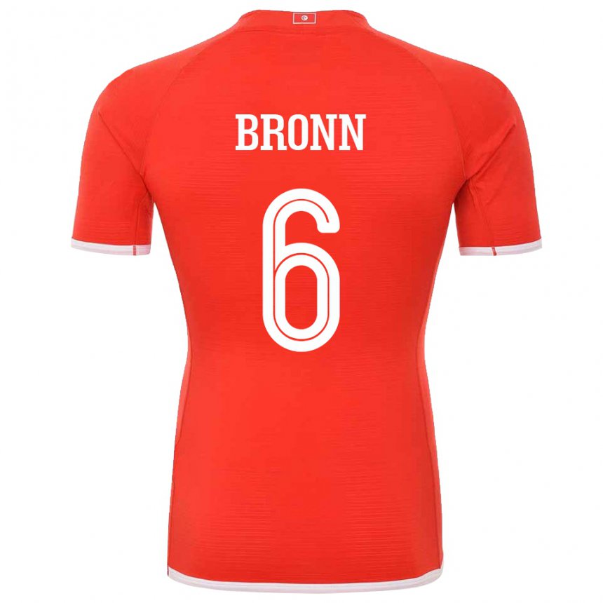 Homem Camisola Tunisiana Dylan Bronn #6 Vermelho Principal 22-24 Camisa Brasil