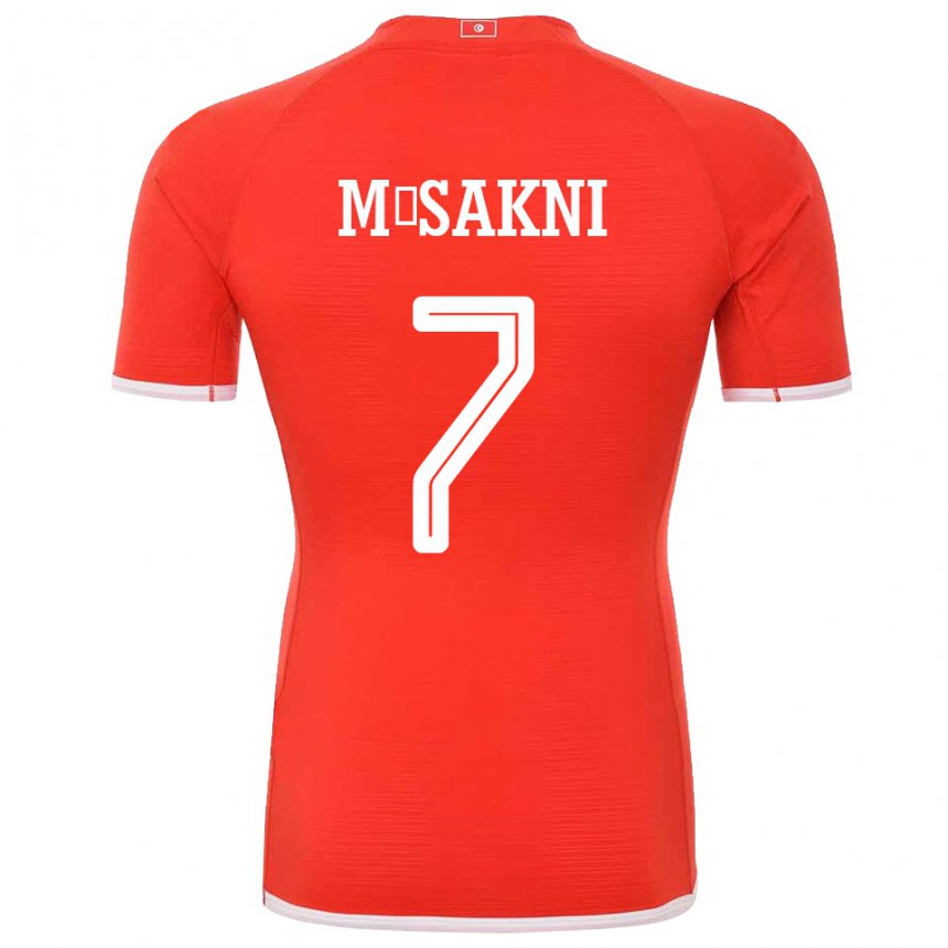Homem Camisola Tunisiana Youssef M Sakni #7 Vermelho Principal 22-24 Camisa Brasil