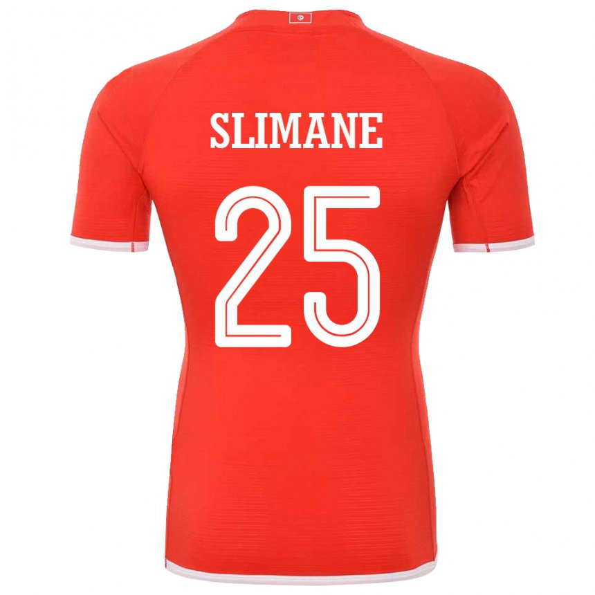 Homem Camisola Tunisiana Anis Ben Slimane #25 Vermelho Principal 22-24 Camisa Brasil