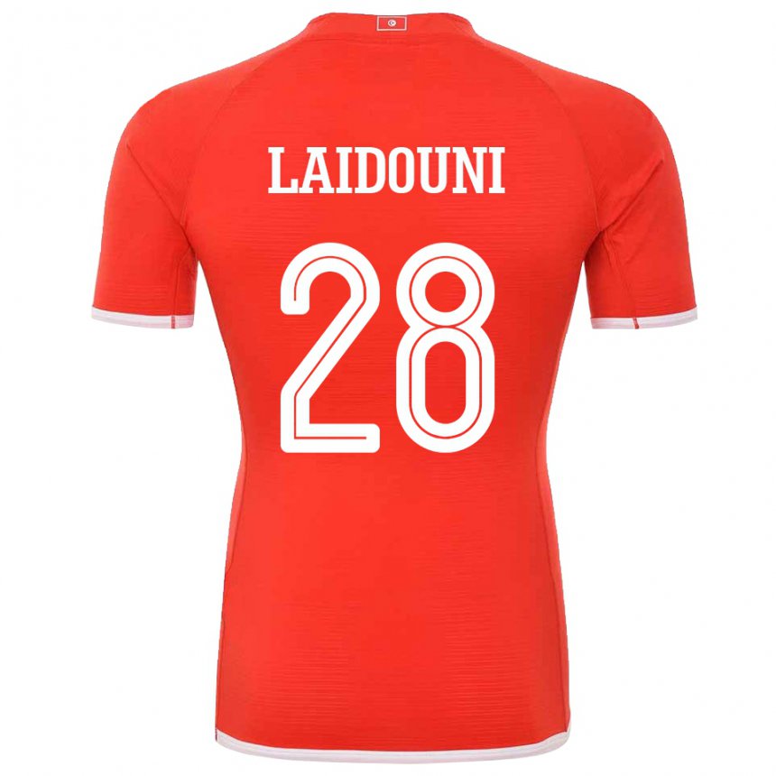 Homem Camisola Tunisiana Aissa Laidouni #28 Vermelho Principal 22-24 Camisa Brasil