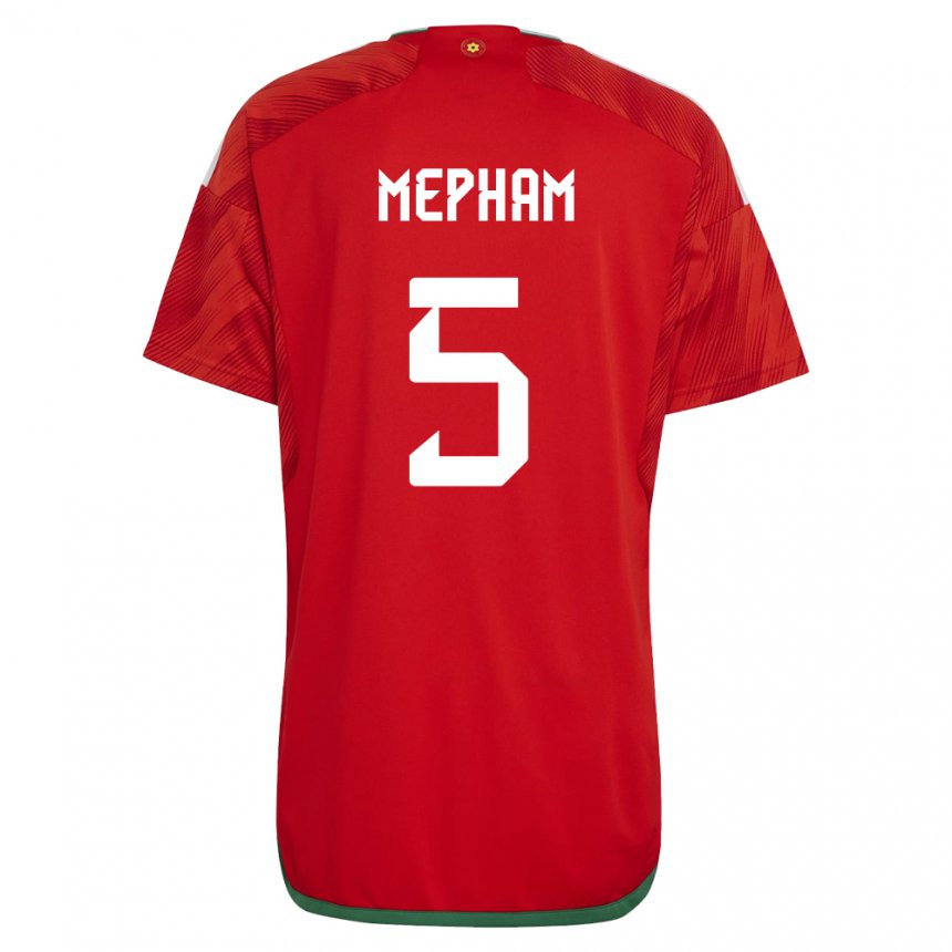 Homem Camisola Galesa Chris Mepham #5 Vermelho Principal 22-24 Camisa Brasil