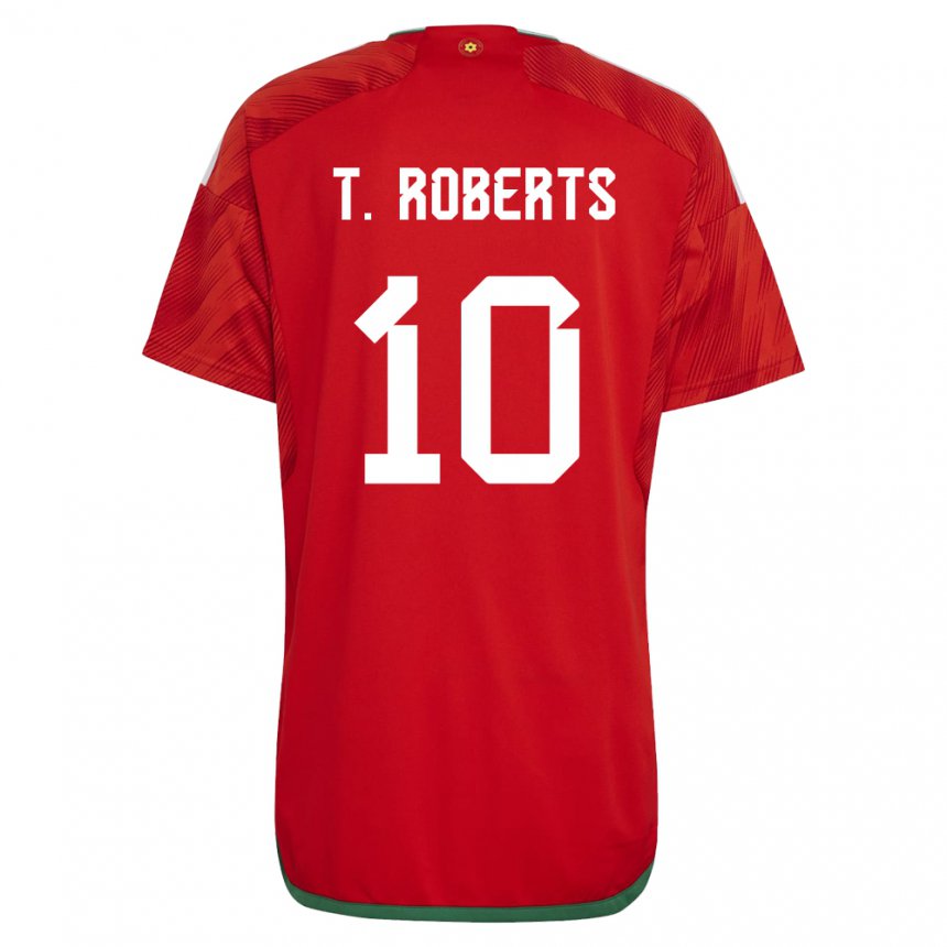 Homem Camisola Galesa Tyler Roberts #10 Vermelho Principal 22-24 Camisa Brasil