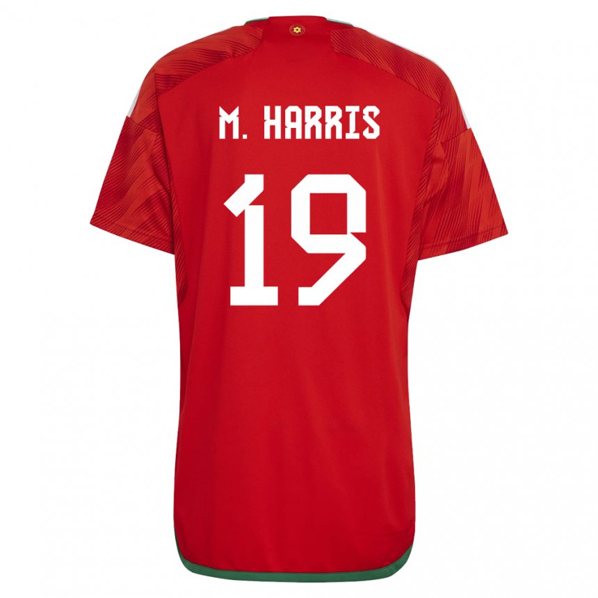 Homem Camisola Galesa Mark Harris #19 Vermelho Principal 22-24 Camisa Brasil