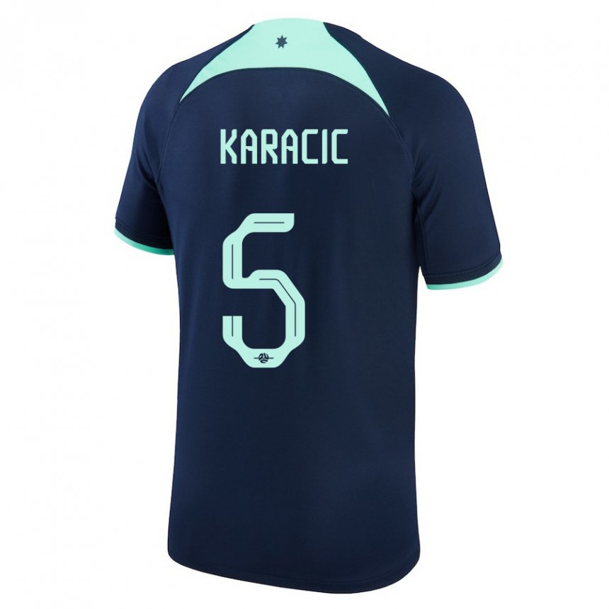 Homem Camisola Australiana Fran Karacic #5 Azul Escuro Alternativa 22-24 Camisa Brasil