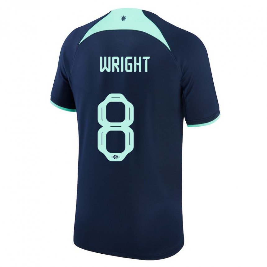 Homem Camisola Australiana Bailey Wright #8 Azul Escuro Alternativa 22-24 Camisa Brasil