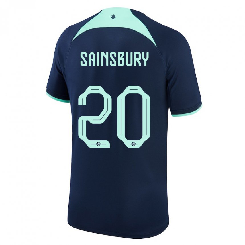 Homem Camisola Australiana Trent Sainsbury #20 Azul Escuro Alternativa 22-24 Camisa Brasil