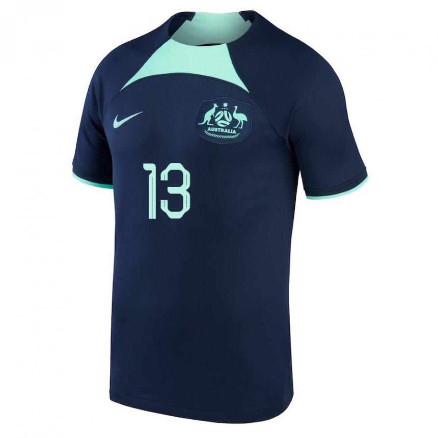 Homem Camisola Australiana Kenny Dougall #13 Azul Escuro Alternativa 22-24 Camisa Brasil