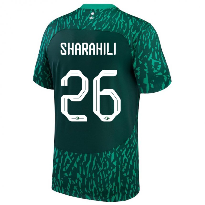 Homem Camisola Saudita Riyadh Sharahili #26 Verde Escuro Alternativa 22-24 Camisa Brasil