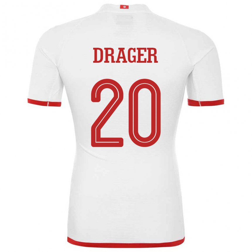 Homem Camisola Tunisiana Mohamed Drager #20 Branco Alternativa 22-24 Camisa Brasil