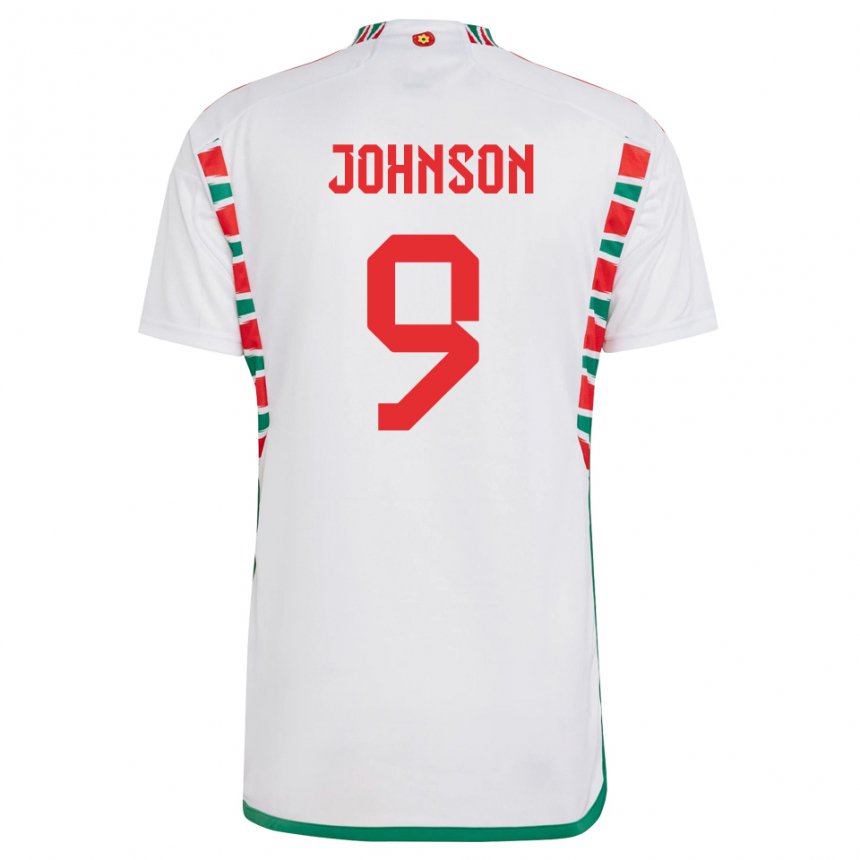 Homem Camisola Galesa Brennan Johnson #9 Branco Alternativa 22-24 Camisa Brasil