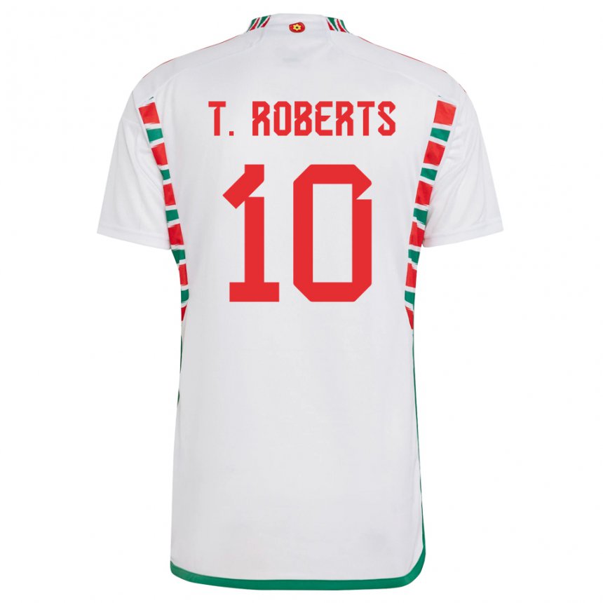 Homem Camisola Galesa Tyler Roberts #10 Branco Alternativa 22-24 Camisa Brasil