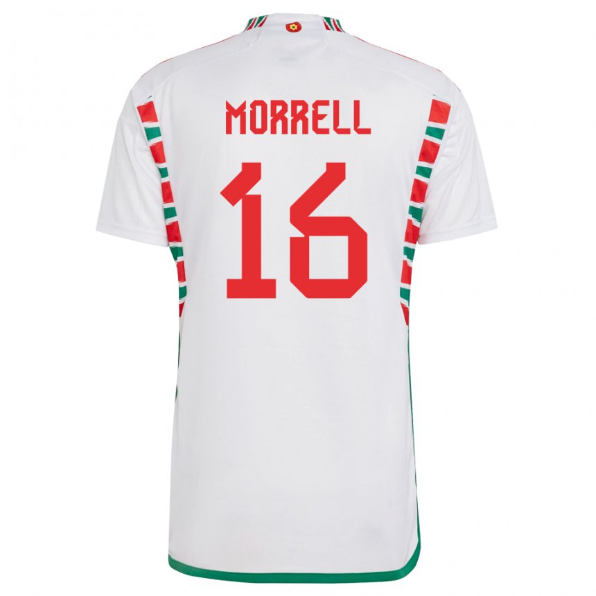 Homem Camisola Galesa Joe Morrell #16 Branco Alternativa 22-24 Camisa Brasil