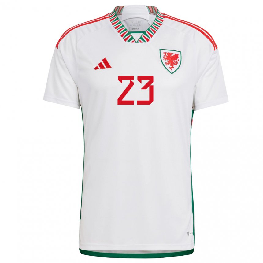 Homem Camisola Galesa Jordan James #23 Branco Alternativa 22-24 Camisa Brasil