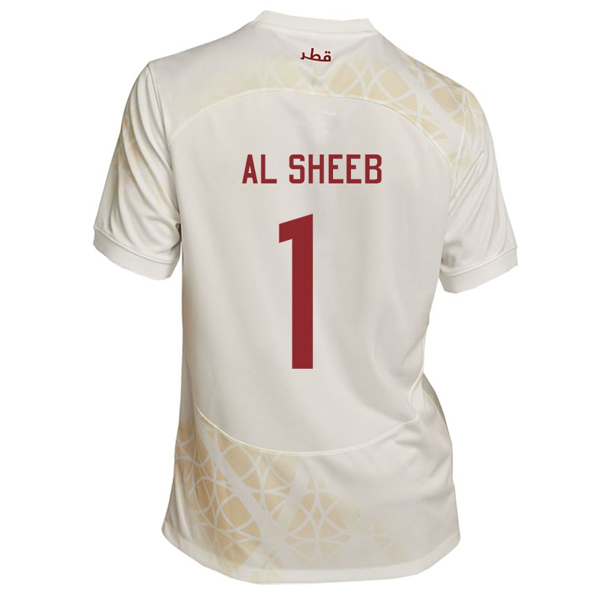 Homem Camisola Catari Saad Al Sheeb #1 Bege Dourado Alternativa 22-24 Camisa Brasil