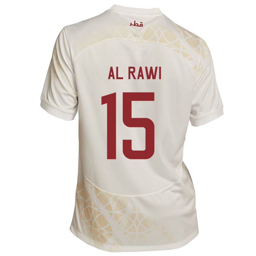 Homem Camisola Catari Bassam Al Rawi #15 Bege Dourado Alternativa 22-24 Camisa Brasil