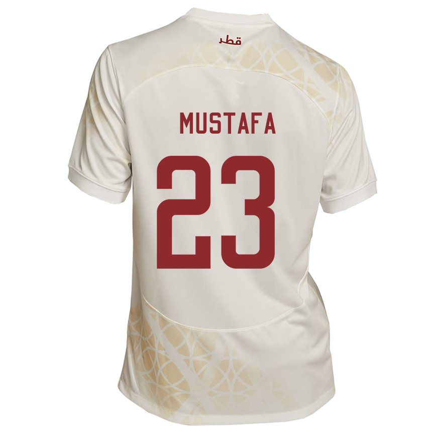 Homem Camisola Catari Mustafa Mashaal #23 Bege Dourado Alternativa 22-24 Camisa Brasil