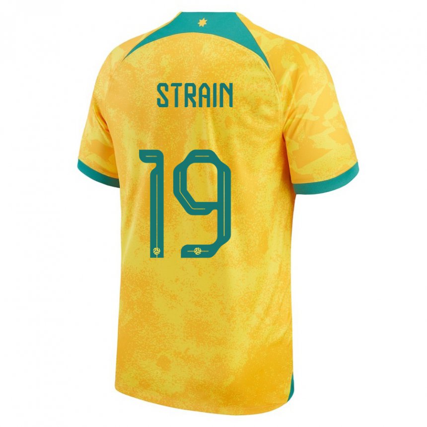 Mulher Camisola Australiana Ryan Strain #19 Dourado Principal 22-24 Camisa Brasil