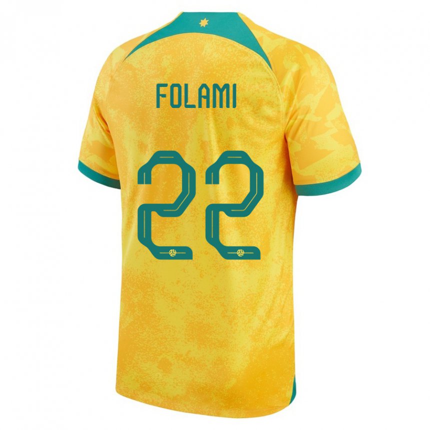 Mulher Camisola Australiana Ben Folami #22 Dourado Principal 22-24 Camisa Brasil