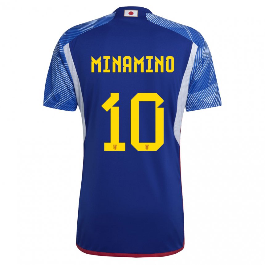 Mulher Camisola Japonesa Takumi Minamino #10 Azul Real Principal 22-24 Camisa Brasil