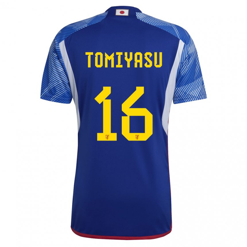 Mulher Camisola Japonesa Takehiro Tomiyasu #16 Azul Real Principal 22-24 Camisa Brasil