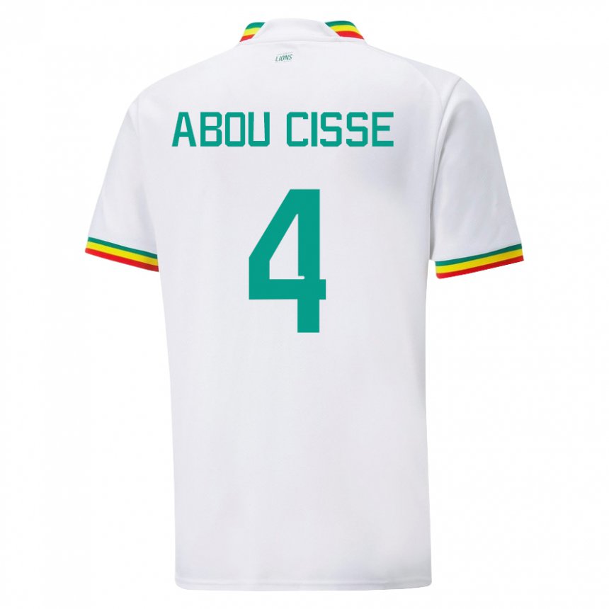 Mulher Camisola Senegalesa Pape Abou Cisse #4 Branco Principal 22-24 Camisa Brasil