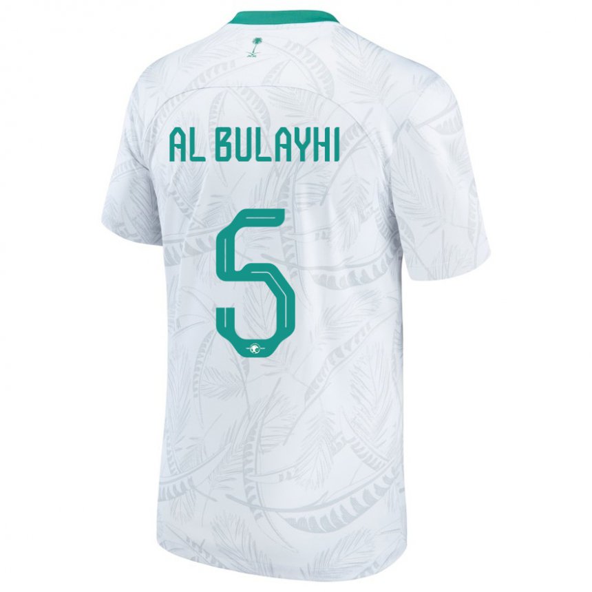 Mulher Camisola Saudita Ali Al Bulayhi #5 Branco Principal 22-24 Camisa Brasil