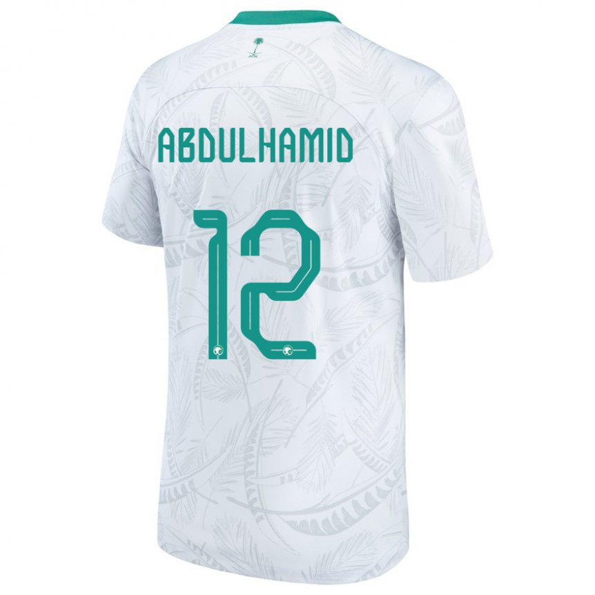 Mulher Camisola Saudita Saud Abdulhamid #12 Branco Principal 22-24 Camisa Brasil