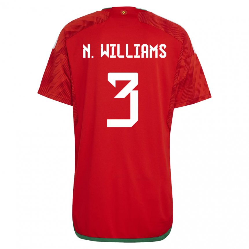Mulher Camisola Galesa Neco Williams #3 Vermelho Principal 22-24 Camisa Brasil