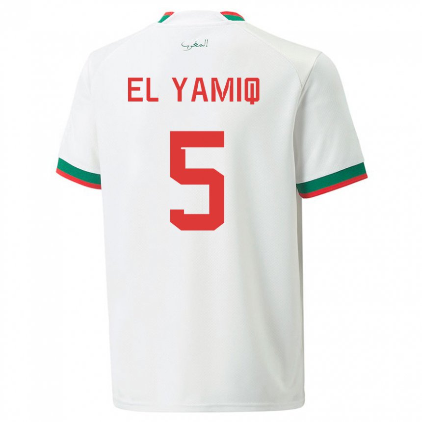 Mulher Camisola Marroquina Jawad El Yamiq #5 Branco Alternativa 22-24 Camisa Brasil