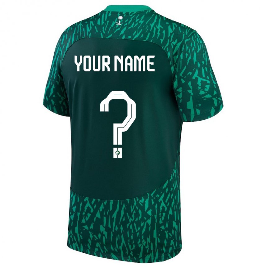 Mulher Camisola Saudita Seu Nome #0 Verde Escuro Alternativa 22-24 Camisa Brasil