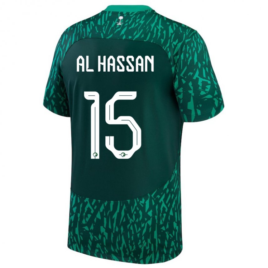 Mulher Camisola Saudita Ali Al Hassan #15 Verde Escuro Alternativa 22-24 Camisa Brasil