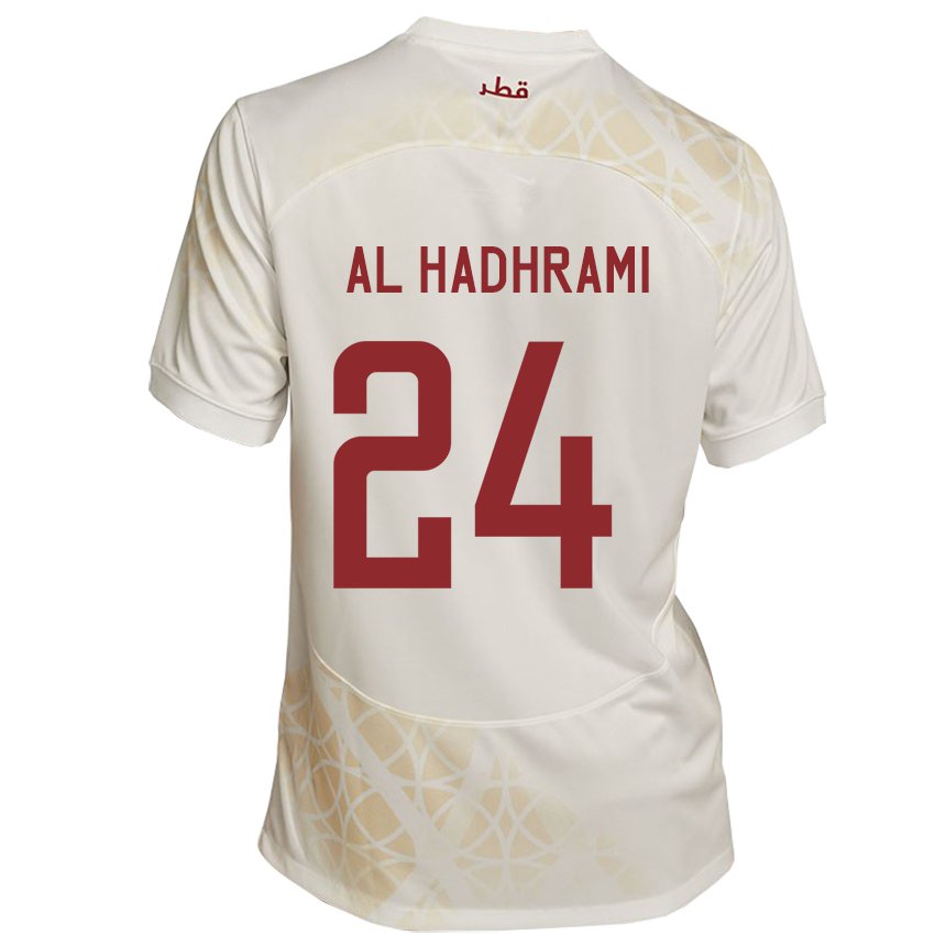 Mulher Camisola Catari Naif Abdulraheem Al Hadhrami #24 Bege Dourado Alternativa 22-24 Camisa Brasil