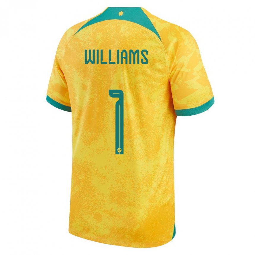 Criança Camisola Australiana Lydia Williams #1 Dourado Principal 22-24 Camisa Brasil