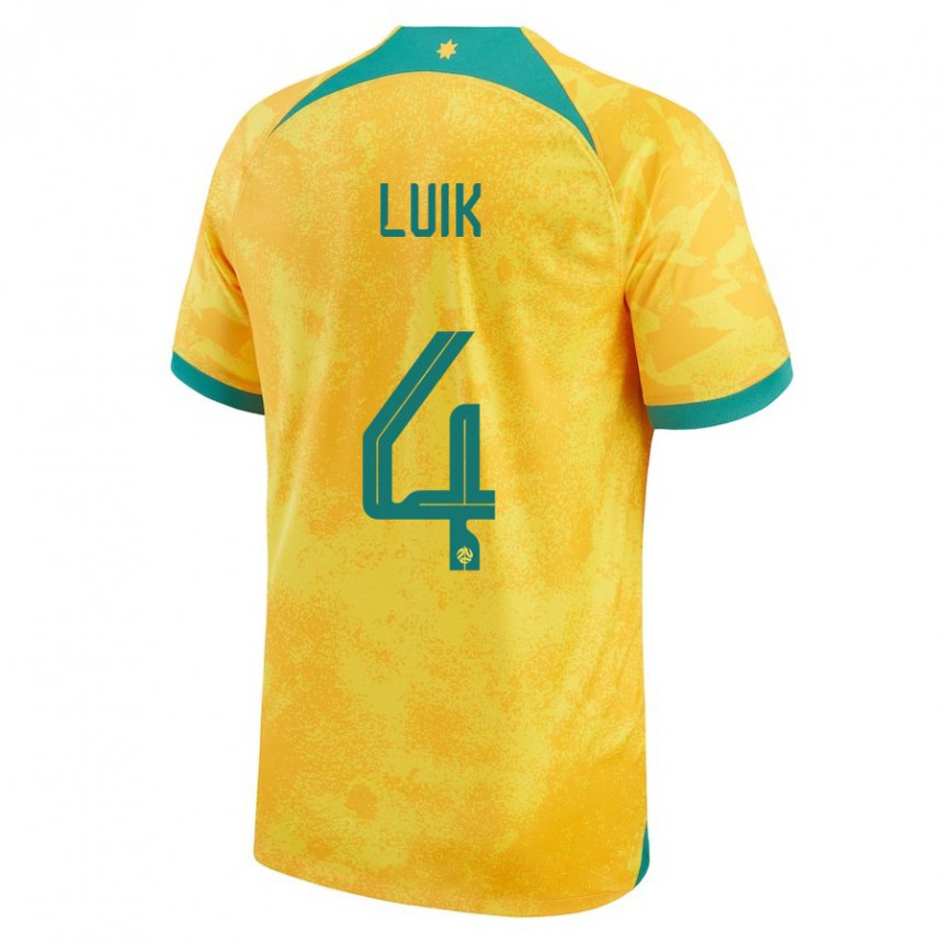 Criança Camisola Australiana Aivi Luik #4 Dourado Principal 22-24 Camisa Brasil