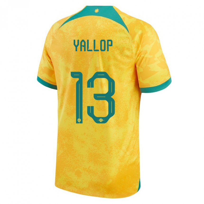 Criança Camisola Australiana Tameka Yallop #13 Dourado Principal 22-24 Camisa Brasil