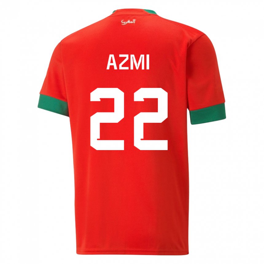 Criança Camisola Marroquina Ahmed Azmi #22 Vermelho Principal 22-24 Camisa Brasil