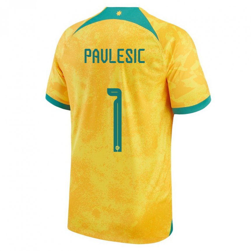 Criança Camisola Australiana Adam Pavlesic #1 Dourado Principal 22-24 Camisa Brasil