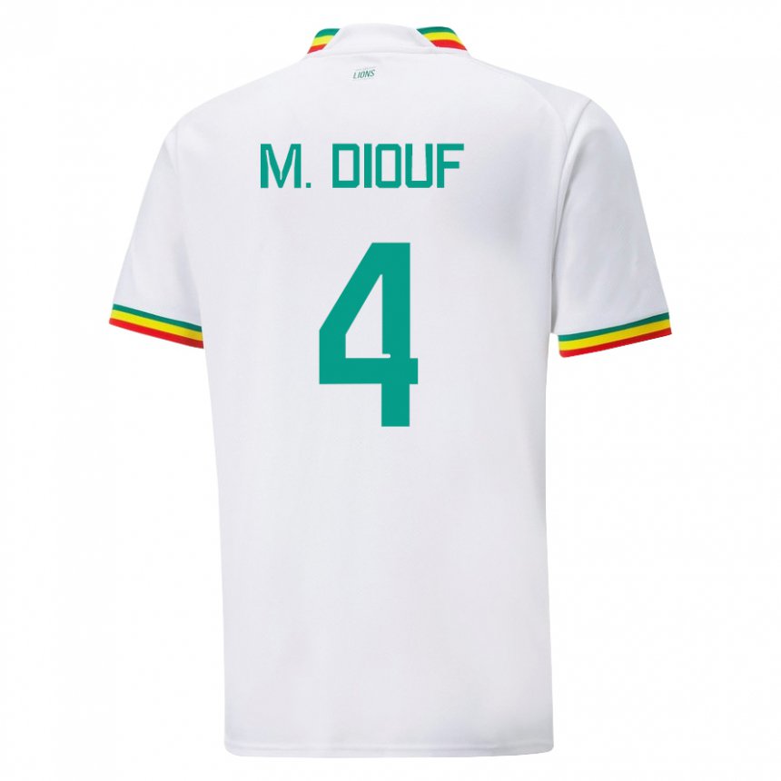 Criança Camisola Senegalesa Mame Diarra Diouf #4 Branco Principal 22-24 Camisa Brasil