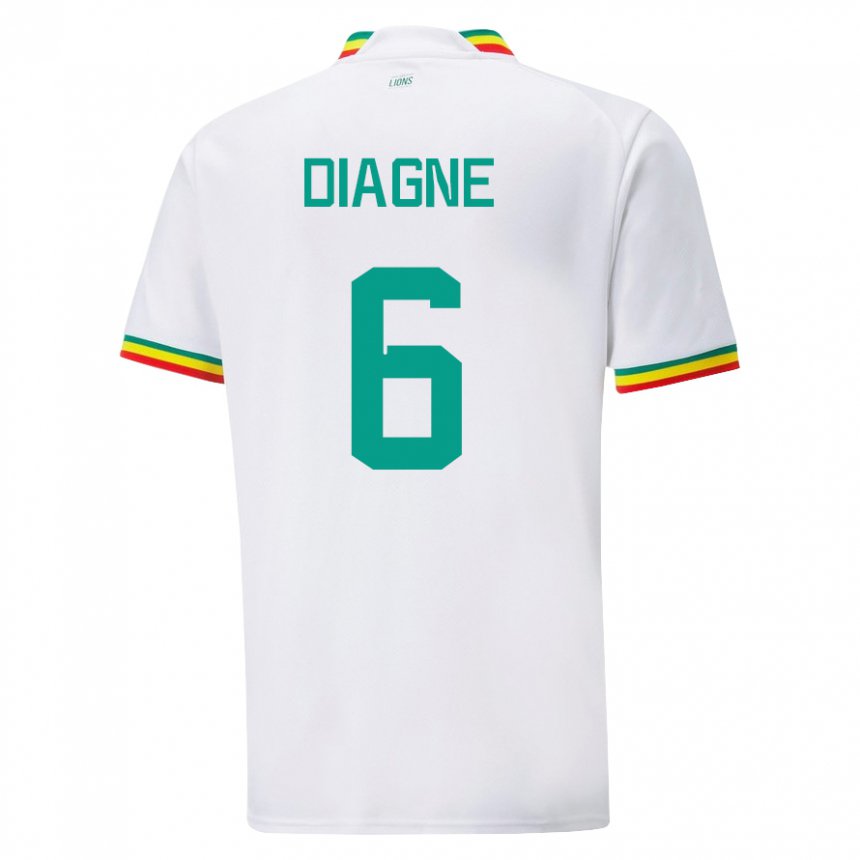 Criança Camisola Senegalesa Edmee Diagne #6 Branco Principal 22-24 Camisa Brasil