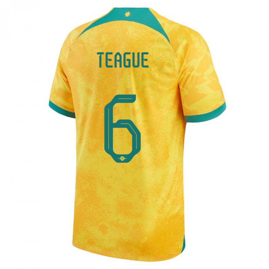 Criança Camisola Australiana Ryan Teague #6 Dourado Principal 22-24 Camisa Brasil