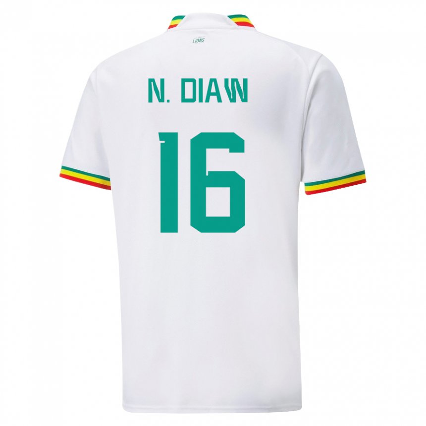 Criança Camisola Senegalesa Ndeye Meissa Diaw #16 Branco Principal 22-24 Camisa Brasil