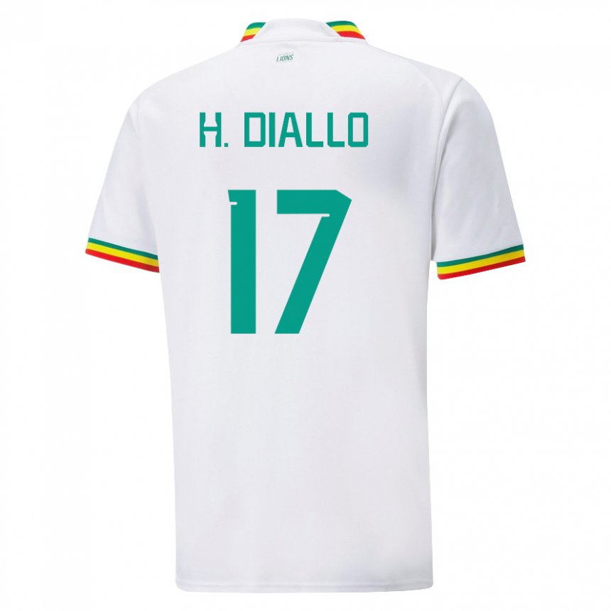 Criança Camisola Senegalesa Hapsatou Malado Diallo #17 Branco Principal 22-24 Camisa Brasil