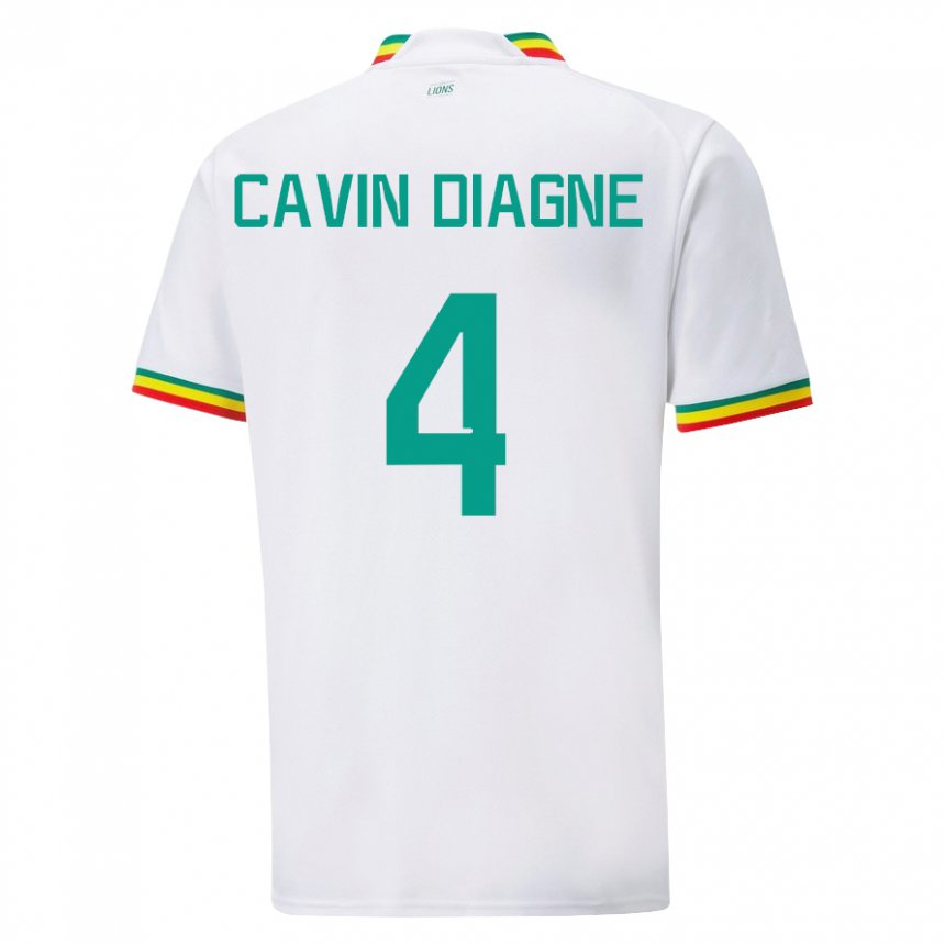 Criança Camisola Senegalesa Cavin Diagne #4 Branco Principal 22-24 Camisa Brasil