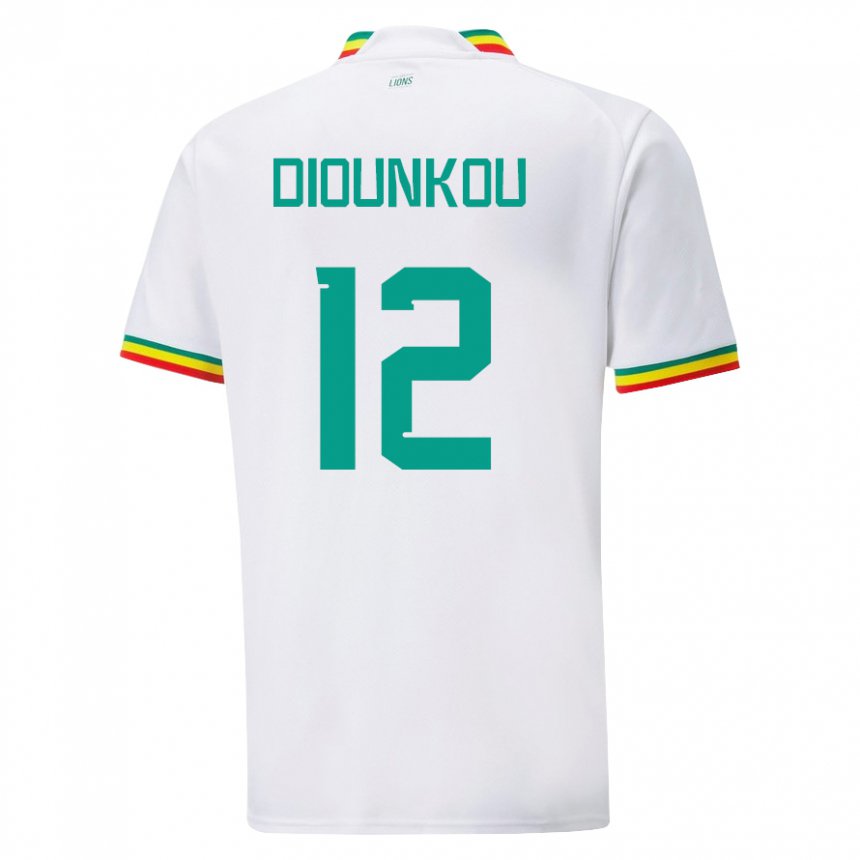 Criança Camisola Senegalesa Alpha Diounkou #12 Branco Principal 22-24 Camisa Brasil