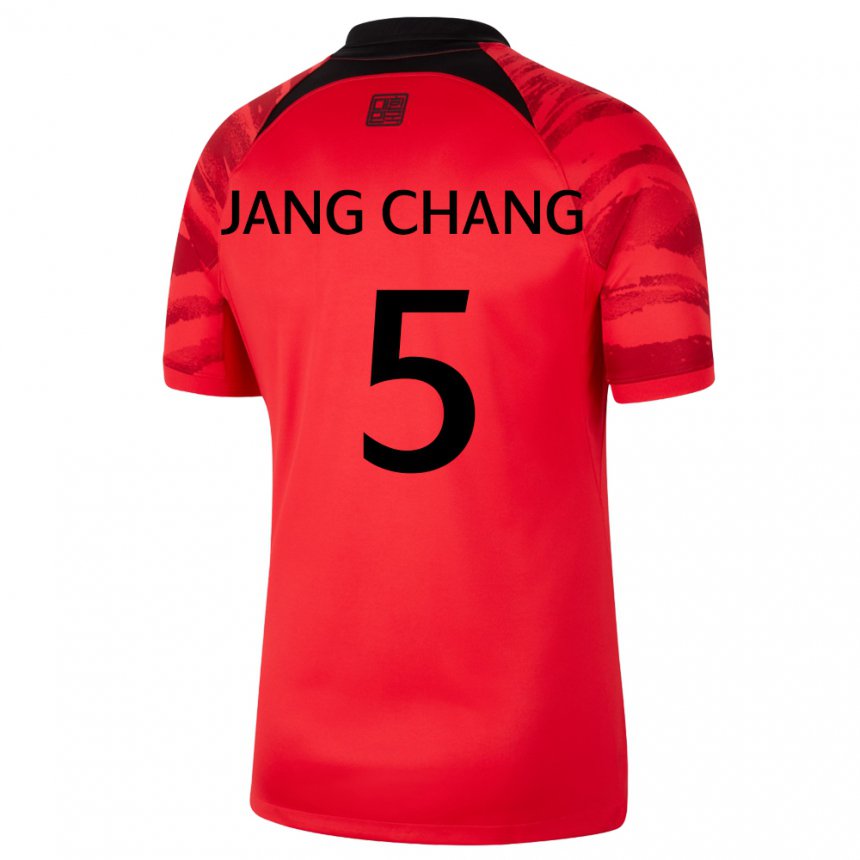 Criança Camisola Sul‑coreana Jang Chang #5 Vermelho Preto Principal 22-24 Camisa Brasil